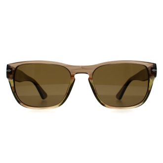 Persol Square Mens Striped Brown Green Polarized PO3341S - One Size