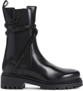 Rene Caovilla Zwarte Enkellaarzen voor Vrouwen - Dames - Chelseaboots - Zwart - 38 EU - Leer - Schoenen