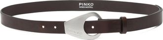 Pinko leather belt - women - CALFSKIN - L - Brown