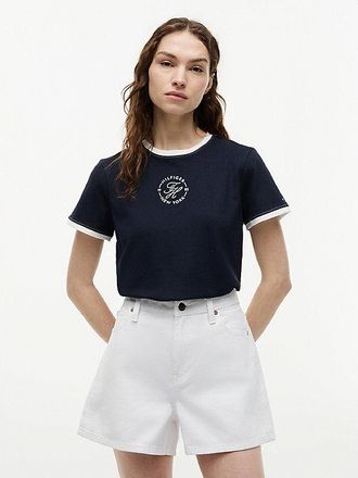 Tommy Hilfiger Logo Embroidery Ringer T-Shirt