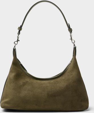 Simons Womens Velvety faux-suede shoulder bag