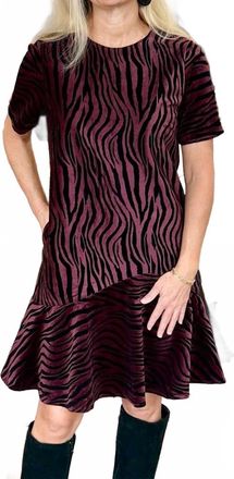 Jade Yoga Flounced Hem Dress In Rose Wild