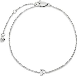 Monica Vinader Initial Pendant Bracelet in Sterling Silver P at Nordstrom