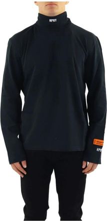 Heron Preston Geborduurde Rollneck Sweater - Heren - Longsleeves - Zwart - 2XS - Tops