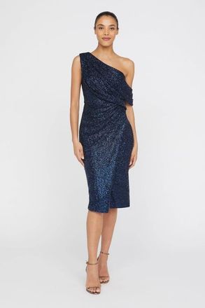 Theia Briella One-Shoulder Cocktail in Navy at Nordstrom, Size 14