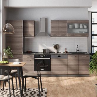 Vicco Mueble De Cocina R-line, Gris Noble/antracita, 300 Cm Sin Encimera