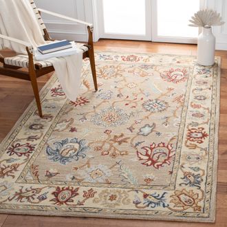 Safavieh Heritage Hand Made Area Rug, Brown / Beige Traditional Style Non-Shedding