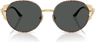 Versace 54mm Round Sunglasses in Gold Versace/havana/grey at Nordstrom