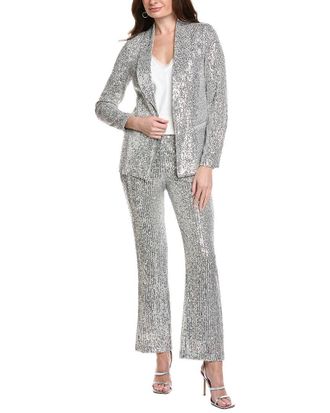 Nanette Lepore 2pc Sequin Suit Jacket & Pant Set