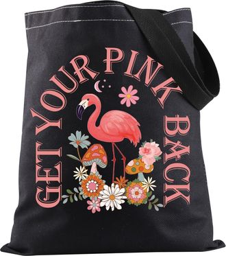 Generic PYOUL Funny Pink Flamingo Shopping Bag Get Your Pink Back Tote Bag Mom Gift Mental Health Gift Flamingo Lovers Gift (Pink Back Tote EU)