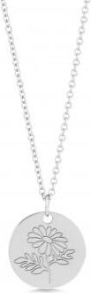 Allurez April Birth Flower Daisy Disc Pendant Necklace Sterling Silver