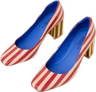 Charlotte Stone Womens Estee Square Toe Pump Heel In Begonia