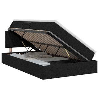 vidaXL Vidaxl Letto Con Contenitore E Materasso Nero 120 X 200 Cm Velluto