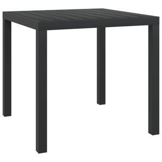 Berkfield Home Garden Table Black 80x80x74 cm Aluminium & WPC | Size: 80 x 80 x 74 cm