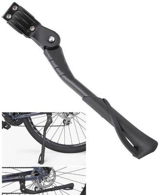 OEM Soporte Para Bicicleta, Soporte Lateral De Aluminio Para Bicicleta, Soporte Ajustable De 35 A 41 Cm, Motocicletas Y Bicicletas Plegables, Negro