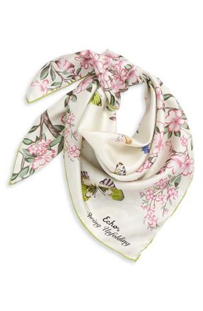 Echo Spring Unfolding Silk Square Scarf in Cream at Nordstrom