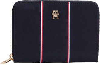 Tommy Hilfiger Womens TH ICON MED ZA NYLON CORP AW0AW17953 Zip Around Wallet, Blue (Blue Corp), One Size