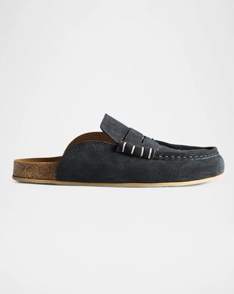 J.W.Anderson Men & apos;s Stitched Suede Loafer Mules