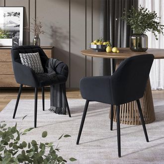 Vicco Silla De Comedor Relio, Negro, 53.5 X 55.5 Cm Lote De 2, Vicco