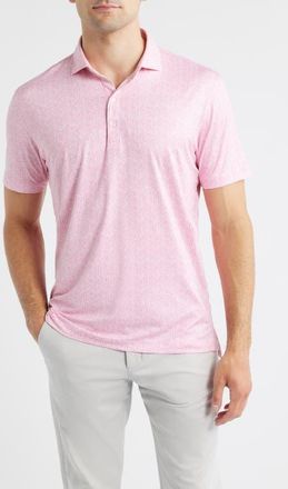 Johnnie-O Popping Tops Beverage Opener Print Featherweight Performance Polo in Lollipop at Nordstrom, Size Xx-Large
