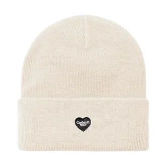 Carhartt Work in Progress Small Heart Beanie - female - Carhartt Wip - Accessories - White - ONE SIZE - Accessories