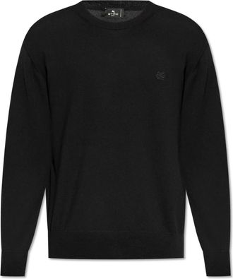 Etro Wollen Trui - Heren - Ronde hals truien - Zwart - S - Wol - Truien & Vesten