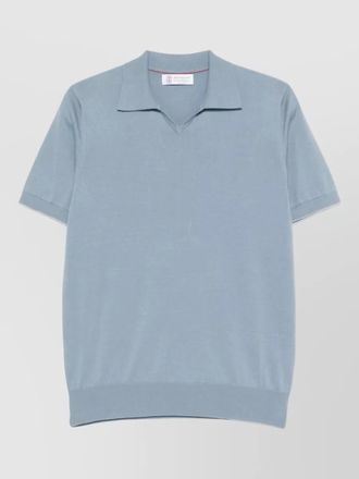 Brunello Cucinelli cotton polo shirt with ribbed hem and collar