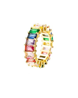 Eyecandy LA Eye Candy La Luxe Collection 18K Plated Cz Rainbow Ring