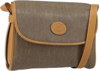 Gucci Pre-owned Cross Body Bags, female, Beige, Size: ONE SIZE Pre-owned Canvas Shoulder Bag