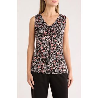 T Tahari Cowl Neck Sleeveless Top in Disty Multi Floral at Nordstrom Rack, Size X-Large