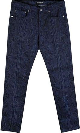 Christopher Kane Navy snakeskin printed cotton jeans