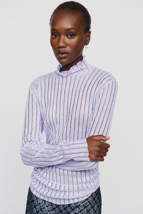Pilcro Lurex Ribbed Turtleneck Top