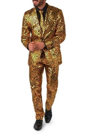 OppoSuits Golden Geo Star 3-Piece Tuxedo Set in Black/Gold at Nordstrom Rack, Size 38