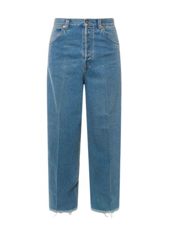Gucci Mens Cotton Jeans With Maxi Pockets - Light Blue - Size 32 (Waist)