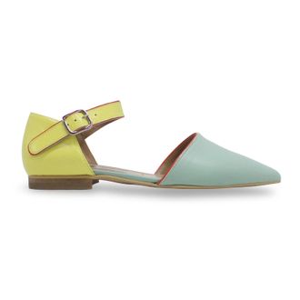 FLY London SARJ266FLY Kaiser Leather Womens Casual Sandals - Spearmint Lemon Scarlet - Size:UK 4