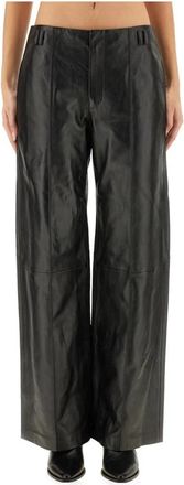 Isabel Marant Ciara Pants - Dames - Leren Broeken - Zwart - XS - Leer - Broeken