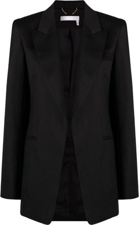 Chloé Black Single-breasted Silk Blend Wool Blazer