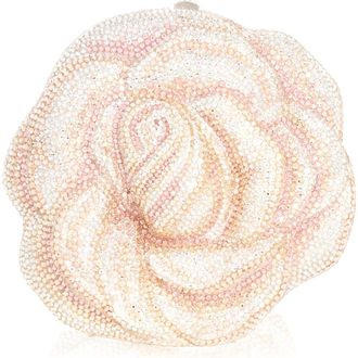 Judith Leiber Rose Crystal Embellished Clutch in Silver Blush Multi at Nordstrom
