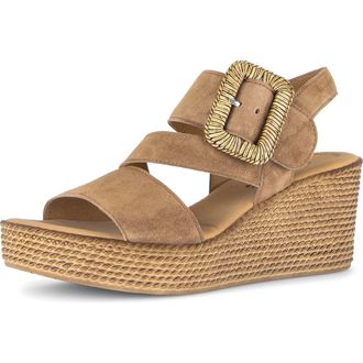 Gabor 84.771 Platform Wedge Sandal in Peanut at Nordstrom, Size 6.5Us