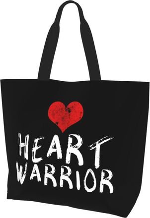 AOOEDM Heart Warrior Ladies Canvas Tote Reusable Shopping Bag