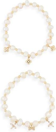 Eye Candy Los Angeles Rene Set of 2 Charm Bracelets in Gold at Nordstrom Rack