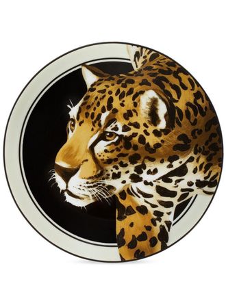 Dolce & Gabbana set of two leopard-print dessert plates - Black