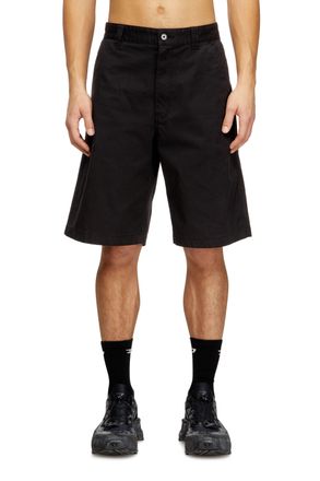 Diesel Cotton shorts with stonewash treatment - Shorts - Man - Black