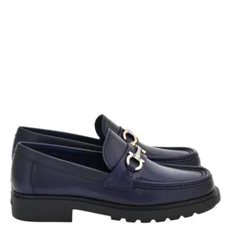Ferragamo Duglas Gancini Ornament Loafers, Size 9 EE