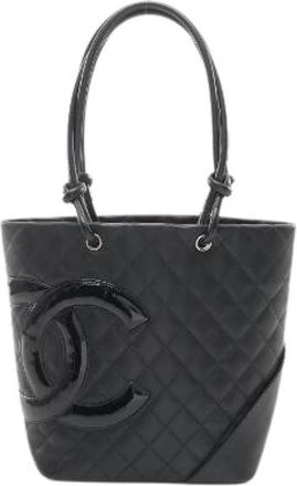 Chanel Pre-owned Cambon Line Patent Leather Tote Bag - Dames - Vintage Shopper - Zwart - ONE Size - Leer - Vintage