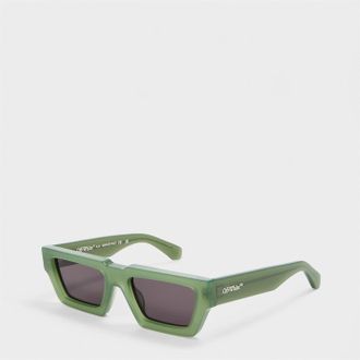 Off-white Mens Accessories Off White Manchester 53 Rectangle Full Rim Sunglasses in Green/Grey - One Size