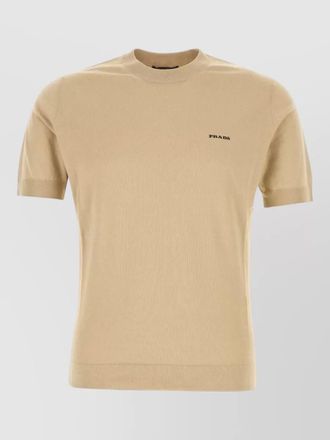 Prada cotton crew neck short sleeve sweater