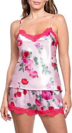 In Bloom by Jonquil Alyssa Lace Trim Strappy Short Satin Pajamas in Light Pink at Nordstrom, Size X-Small