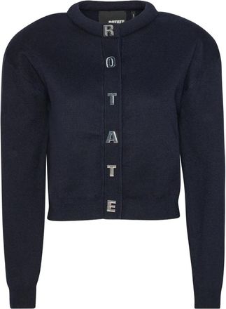 Rotate letter firm knit cardigan - Blue