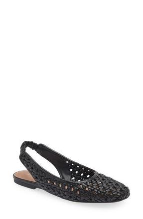 Nordstrom Arabella Woven Slingback Flat in Black at Nordstrom Rack, Size 6.5
